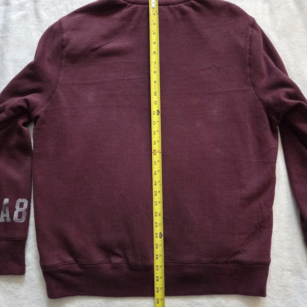 Vintage Aeropostale Hoodie XL Maroon Zip Up‎ Logo Y2K Varsity Style Sweatshirt